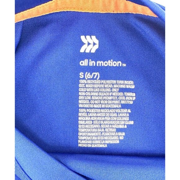 Boys Athletic T-Shirt Sz Small 6/7 Short Sleeve Tee Blue Get In The Game Graphic - Picture 4 of 6